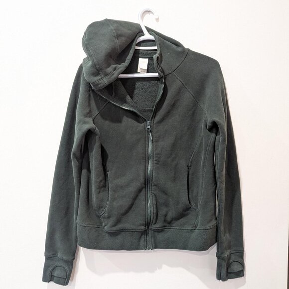 Lole Hunter Green Scuba Style Zip Up Hoodie Women's M Athleisure 24 Inch L - Picture 1 of 9